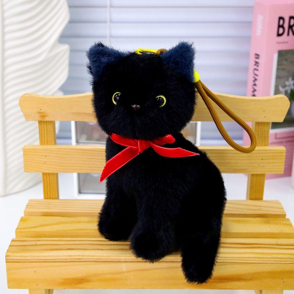 Fluffy Small Cat Plush Keychain Lifelike Simulated Cat Plush Doll Cat Plush Bag Pendant Friend