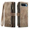 Zipper Wallet Case for Google Pixel 10 10A 9 9A Pro XL 8 8A 8Pro Flip Case Strap Magnetic Kickstand Cards Slot Phone Cover