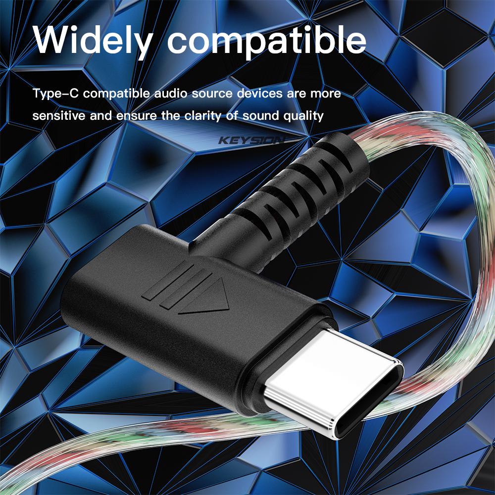KEYSION Динамические HiFi проводные наушники типа C ЦАП цифровой чип внутриканальные наушники L изгибающийся заушник игровая спортивная гарнитура с микрофоном