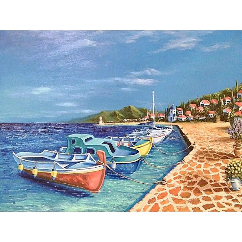Новый 5D DIY алмазная живопись вид на море Алмазная вышивка паром вышивка крестом полная круглая дрель ремесла домашний декор ручной подарок