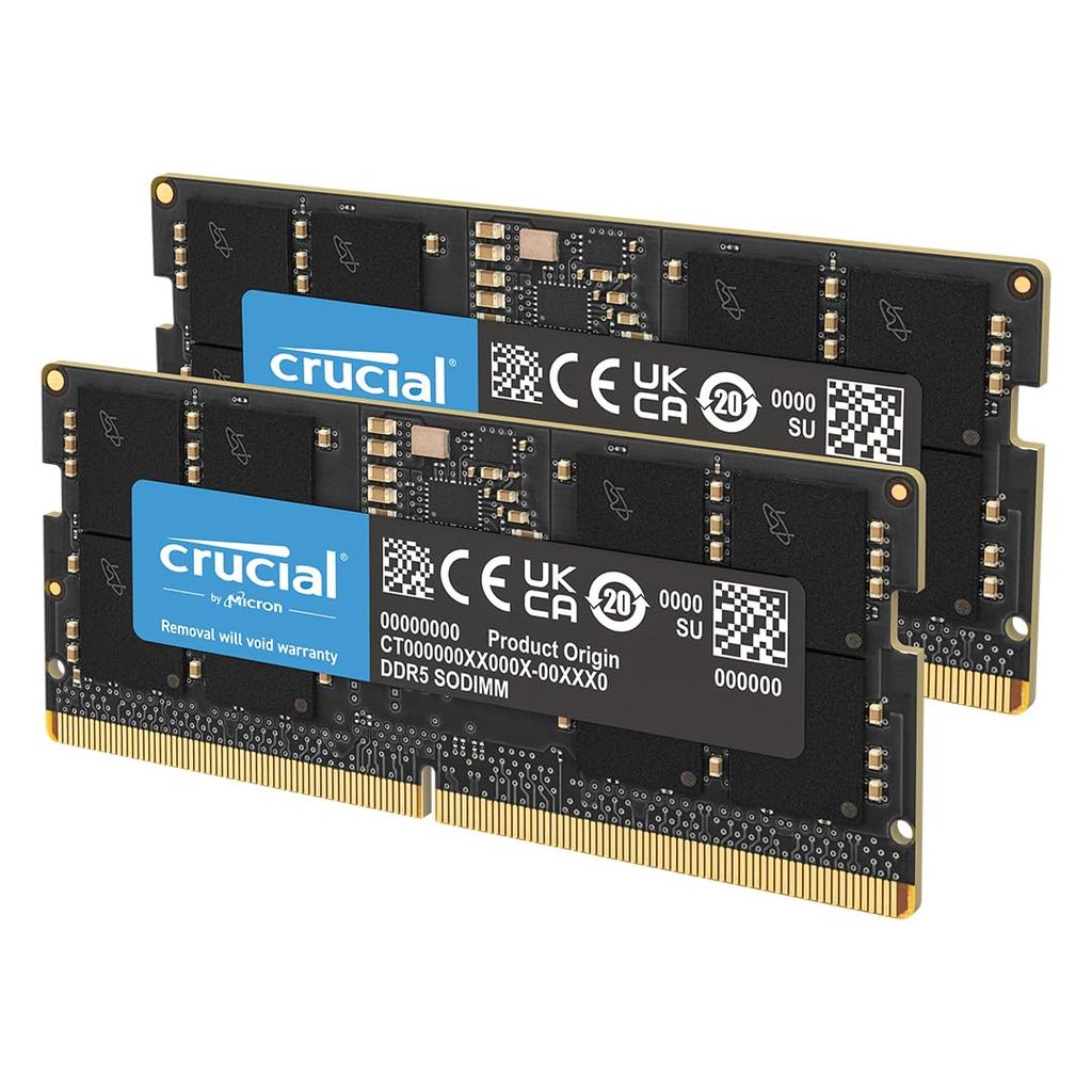 Crucial 32GB X DDR5 CL40 SODIMM Laptop Memory Authorized Japanese Distributor (2 16GB) 4800MT/s (PC5-38400) 262-pin Upgrade, CT2K16G48C40S5,