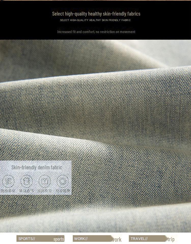 Мужские облегающие светлые эластичные джинсы в стиле ретро 2024 года — модные и универсальные