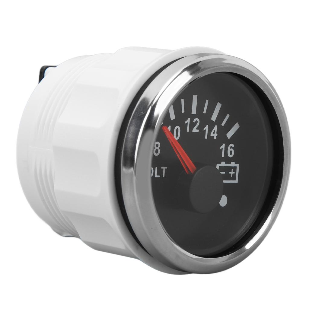 52MM Boat Voltmeter 9 to 32V Pointer Voltage Gauge with Colorful Backlight for RVs Yachts Fishing Boats Ships