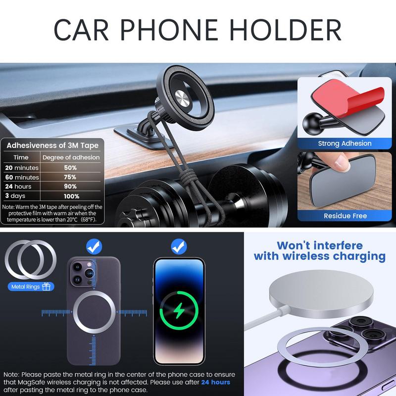 Автомобильный магнитный держатель для телефона, устойчивый держатель для мобильного телефона на приборной панели, магнитный держатель для автомобиля, регулируемый магнитный держатель для мобильного телефона, автомобильное крепление для автомобиля