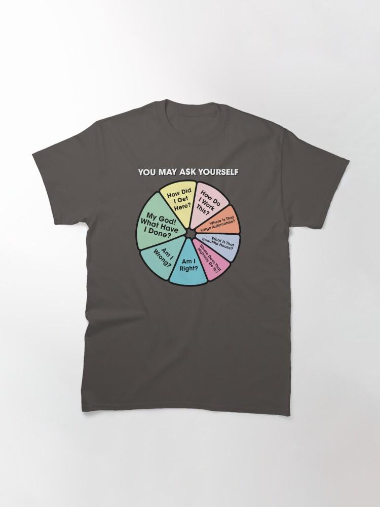 Talking Heads 80's Music Retro Lyrics - You May Ask Yourself Pie Chart Classic T-Shirt