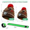 Kids LED Hat USB Rechargeable Headlamp Hat with LED Bracelet Winter Warm Knitted Night Light Hat Suitable for Camping Running Walking