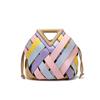 Women's Large Capacity Woven Handbag with Triangle Magnetic Buckle - Hollowed-Out Crossbody & Shoulder Bag for Fashionable Mothers and Daughters