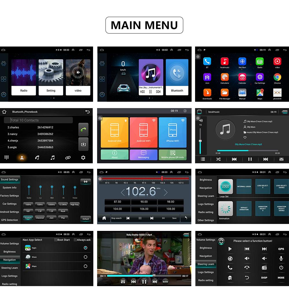 Hikity 8-дюймовый авторадио для VW Golf Passat Polo Seat Android Радиоплеер Double Din Автомобильный Hi-Fi Радио MP5-плеер GPS-навигация WIFI Bluetooth FM USB