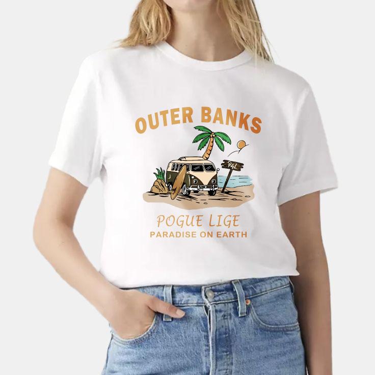 Женская повседневная футболка Outer Banks Pogue Life с принтом букв, пляжный графический дизайн, модная повседневная толстовка в стиле HipHop, унисекс, Harajuku