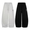 Unisex Streetwear Cross Print Sweatpants With Side Rivets Loose Fit Cuffed Joggers Cotton Blend Casual Pants