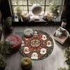 Christmas Shih Tzu pattern round rug,Carpet Rug for Living Room Bedroom Playroom ,Non-slip Floor Mat,Holiday Gifts and Birthday Gifts.