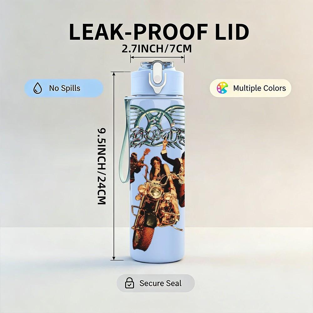 1PC Band Group Photo 750ml sports water bottle leakproof straw lid outdoor office home