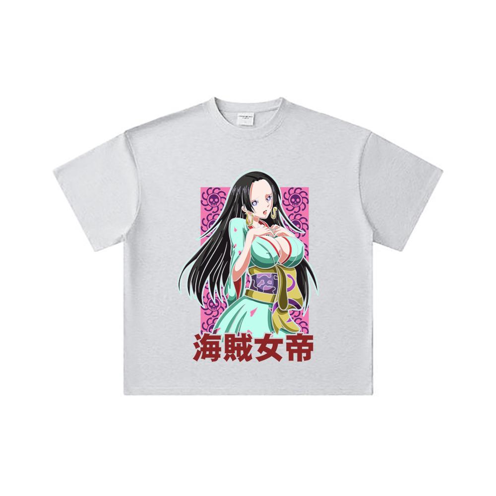 Хлопковая футболка унисекс V68 с принтом Boa Waifu, плотность 260 г/м², двойная пряжа, 32 нити, 100% хлопок, цельнокроеная, тяжелый хлопок