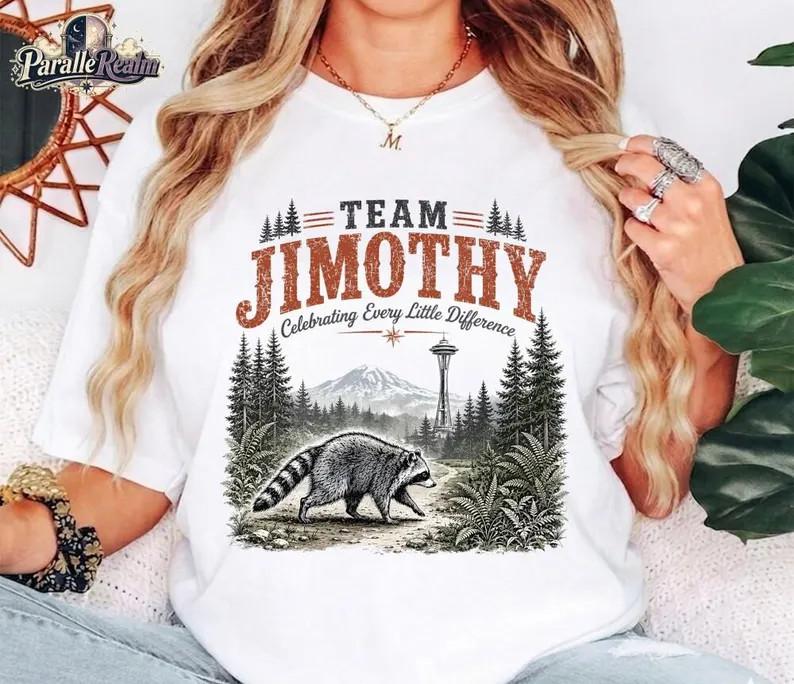 Team Jimothy Raccoon Seattle Short Spine Trash Panda T-Shirt Meme S-5XL