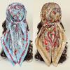 90*90CM Cashew Pattern Satin Square Scarf Fashionable Bohemian Style Hijab Shawl Elegant and Versatile Headscarf Scarf for Women