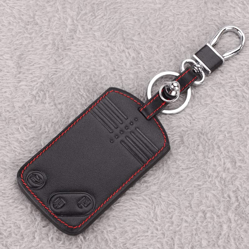 [Kinotaka] Mazda Car Leather Remote Card 3 Button Key Case for Demio Axela Sports,