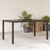 VidaXL Garden Table with Brown Glass Top Braided Resin 365590