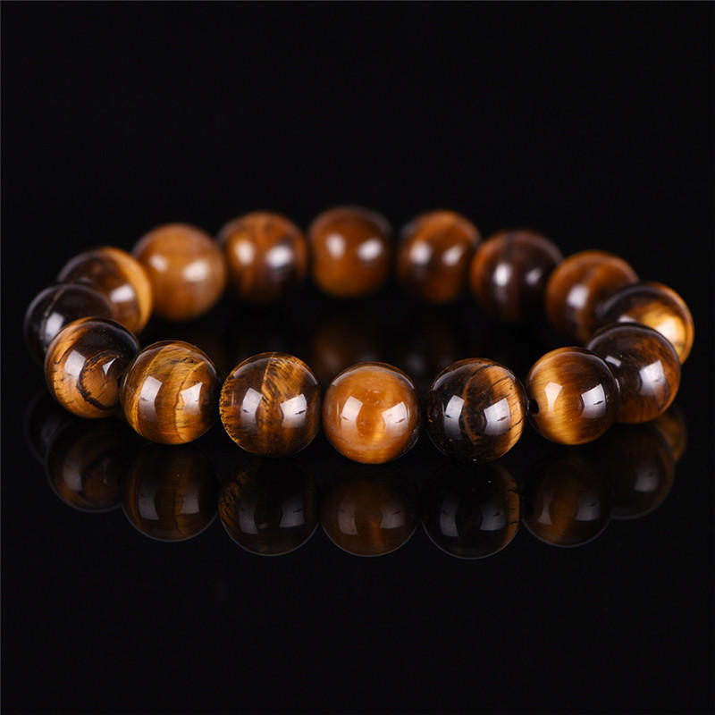 Natural Tiger Eye Stone Lucky Bless Beads Men Woman Jewelry Bracelet Bangle Chic
