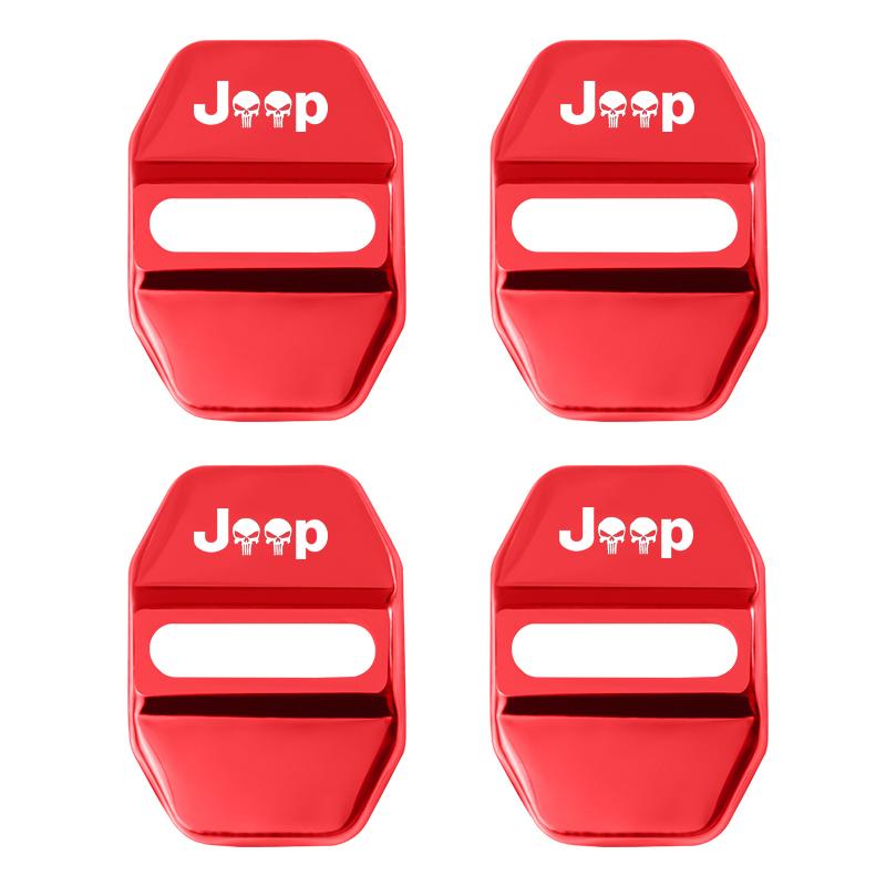 4Pcs Metal Car Door Lock cover Protective Buckle Cover Sticker For Jeep Wrangler Grand Cherokee Avenger Compass Wagoneer Patriot