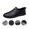 Mens Leather Loafers Non Slip Walking Flats Breathable Outdoor Slip On Casual Shoes for Male Work Office Driving Sneakers