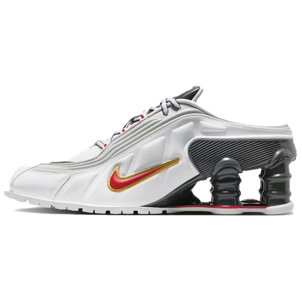 Martine Rose X Nike  Shox Mule MR4 Metallic Platinum Varsity Red Women Sneakers Grey White Dark-Charcoal IM5420-100