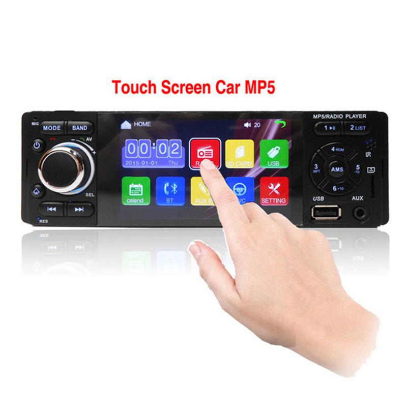 4.1" Емкостный сенсорный экран Автомагнитола Аудио Bluetooth Авторадио Стерео MP5 MP4 USB MP3 1 DIN В приборную панель