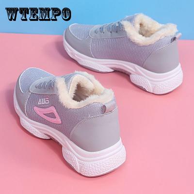 Теплые и толстые повседневные спортивные женские хлопковые туфли из бархата с плоским дном, противоскользящей и износостойкой подошвой, модная студенческая обувь