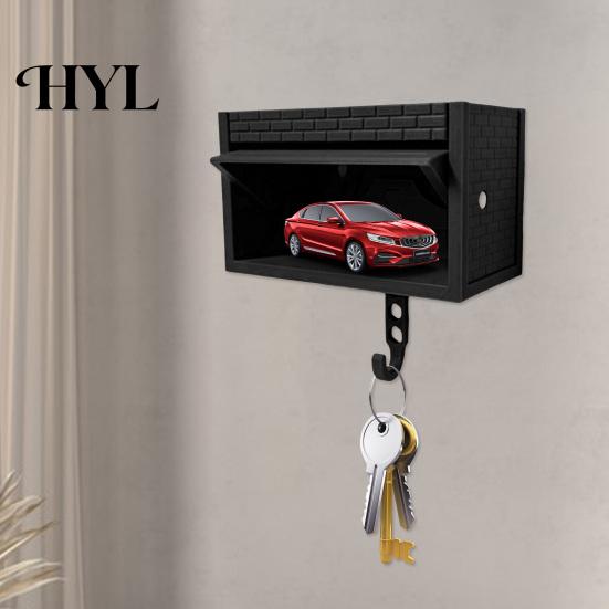 No Drill Installation Key Hook Car Garage Holder with Opening Door Adhesive Home Decor Clip Wall-Mounted Organizer Dual-purpose Decorative for Office