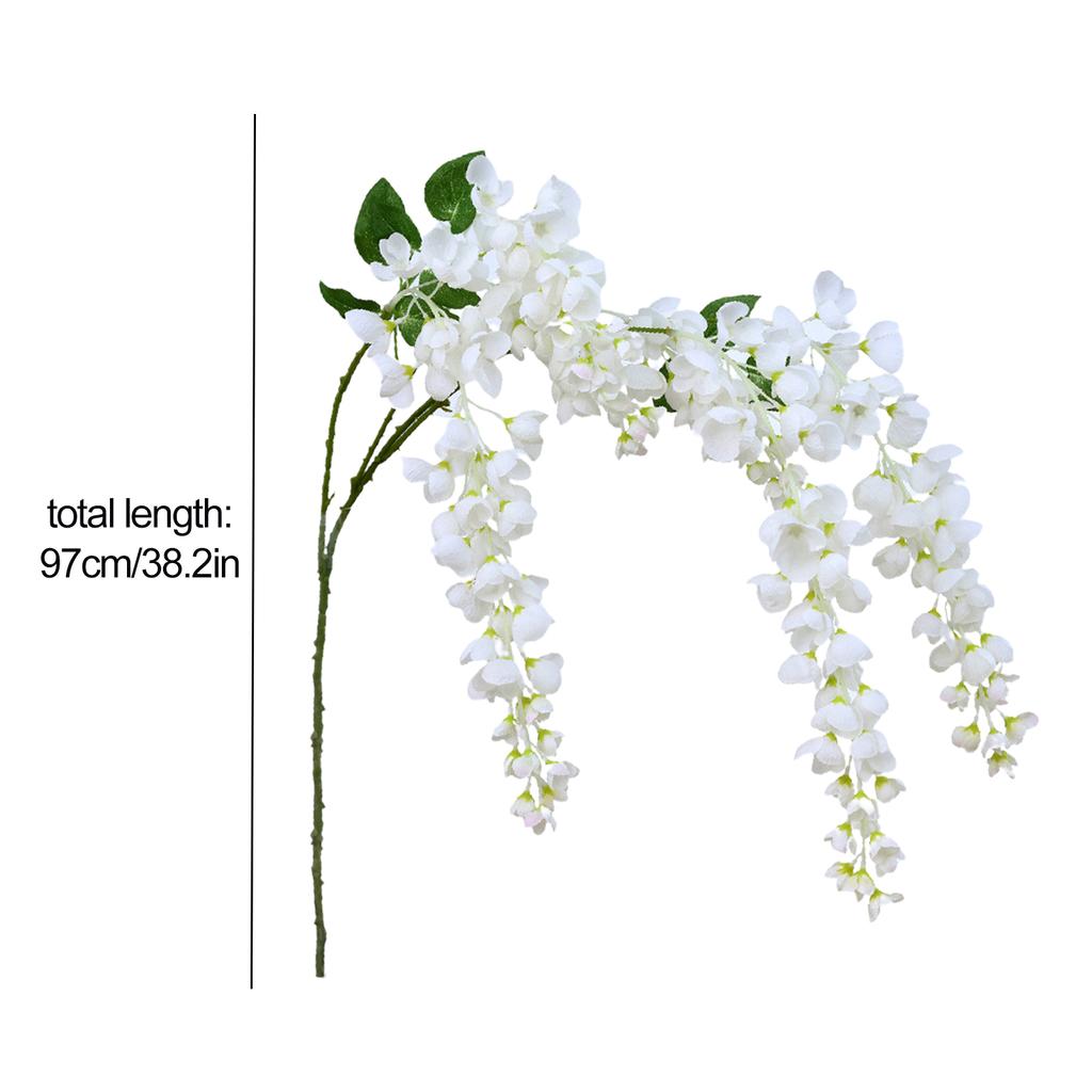 Artificial Wisteria Iron Wire Silk Cloth Simulated Flower Vine for Wedding Home Decoration Length 97cm