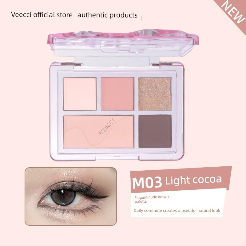 Veecci VEECCI Eye Shadow Plate Sweet Dreams Five-Color Pearlescent 04 Earth Color Matte Daily Posture E01 Weizi Five-Color