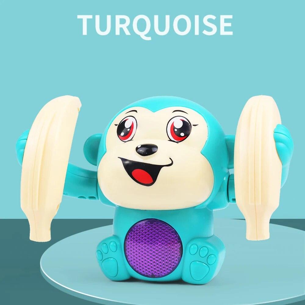 Voice-activated Tumble Monkey with Music Light Cute Toy Electronic Pet Crawling Toys Birthday Gift for Kids
