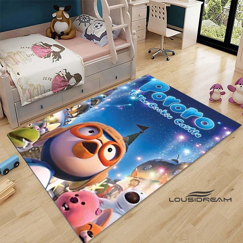 2026Cartoon P-Pororo-Park Pattern Carpets 15 Sizes Living Room Bedroom Bedside Floor Mat Area Rug Kid's Room Play Mat Home Decor