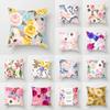 Car Living Room Sofa Cushion Cover Luxury Home Decoration Pillow Cover Pink Plant Flower Print Pattern