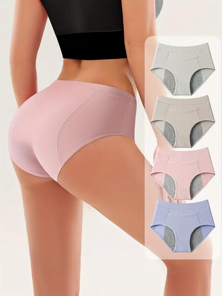 4 шт. женские менструальные трусы физиологические трусы герметичное нижнее белье женские менструальные трусы с высокой талией хлопковые трусы нижнее белье