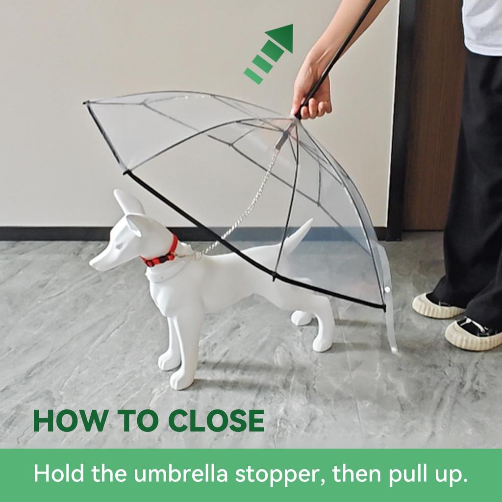 Lesypet Dog Umbrella Umbrella for Walking Even On Rainy Days Foldable Lead Umbrella Suitable for Small and Medium Dogs - - -