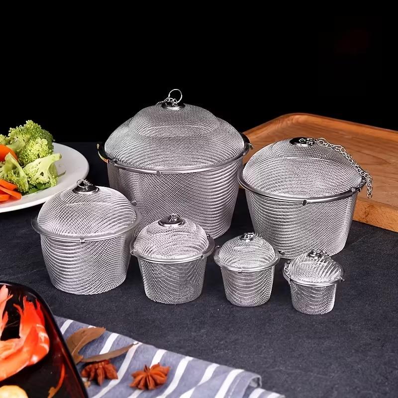 Чай Кофе Тушеное Мясо Специи Суп Травяное Сито Заварник Многоразовый Нержавеющая Сталь Мешочек Для Приправ Шарик Кухонный Фильтр Пакетик С Цепочкой