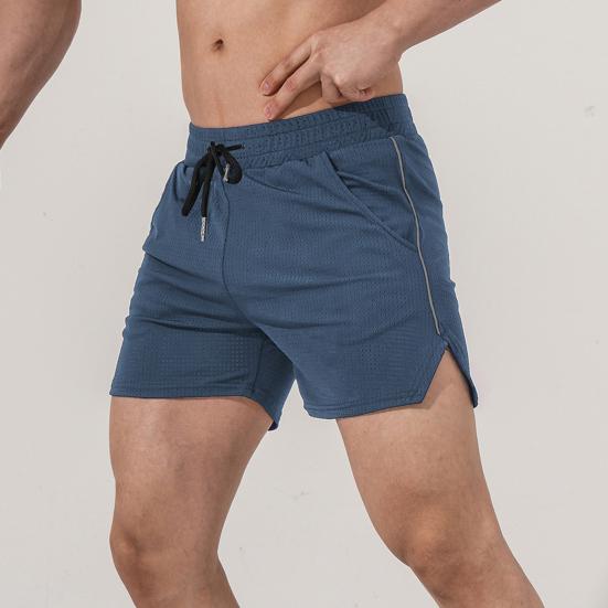 Мужские шорты, однотонный дизайн, стандартный крой, повседневные шорты с карманами, эластичный шнурок на талии, быстросохнущие спортивные шорты