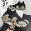 Мужская обувь Летняя Дышащая Тонкая Сетчатая Fly-Woven Носочные Туфли Толстая Подошва Однопедальные Туфли Мужская Обувь в Стиле 'Папа'