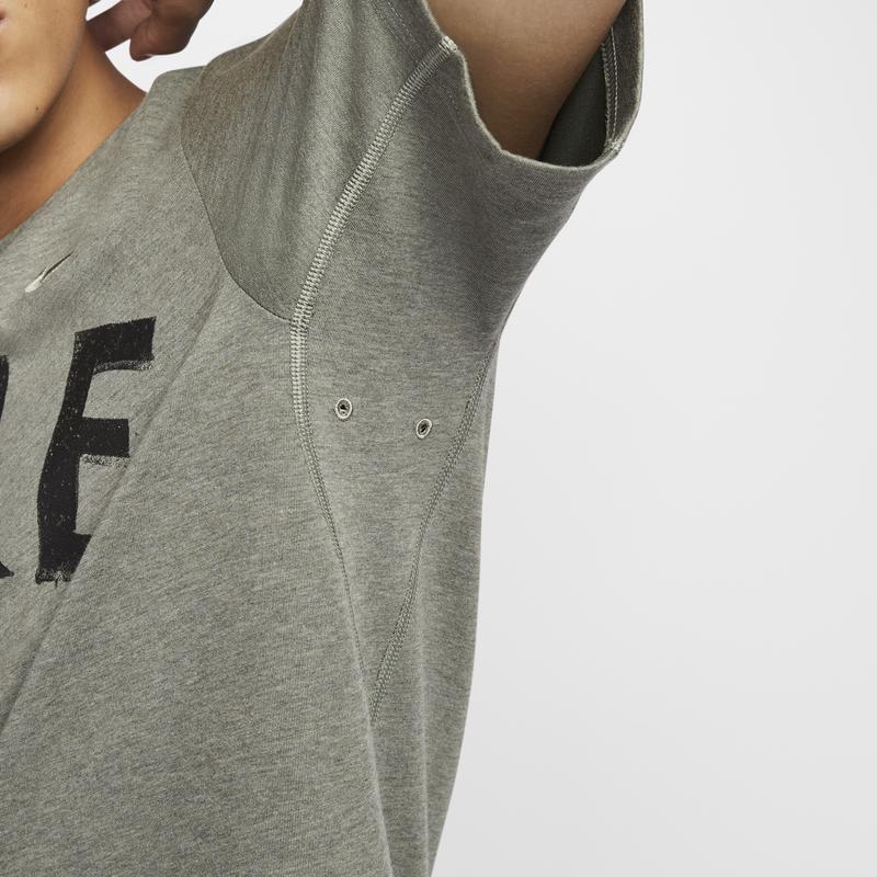 Nike Swoosh Dri-Fit Влагоотводящая Быстросохнущая Универсальная Футболка с принтом букв с коротким рукавом Мужские топы Темно-грязно-серый FV9771053