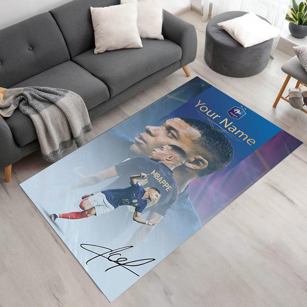 Mbappé Customizable Name Area Rug Suitable for Game Room Foyer Decorate room Dining Room Antislip Carpet Anime Office Decor