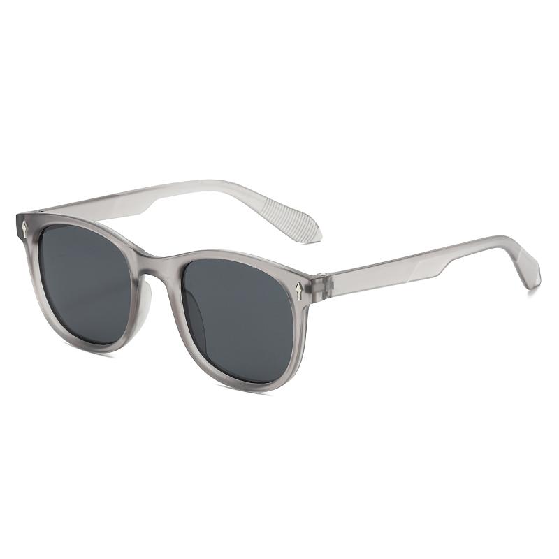 Fashion Men Women Retro Round Sunglasses Anti‑Glare UV400 Rivet Decor Lightweight Frame Driving Fishing Outdoor Daily Sunscreen Sun Glasses