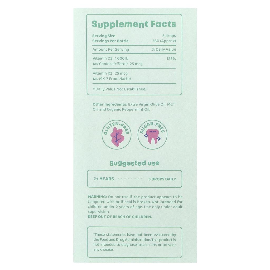 D3 + K2 Drops, 60Ml(2Fl Oz)