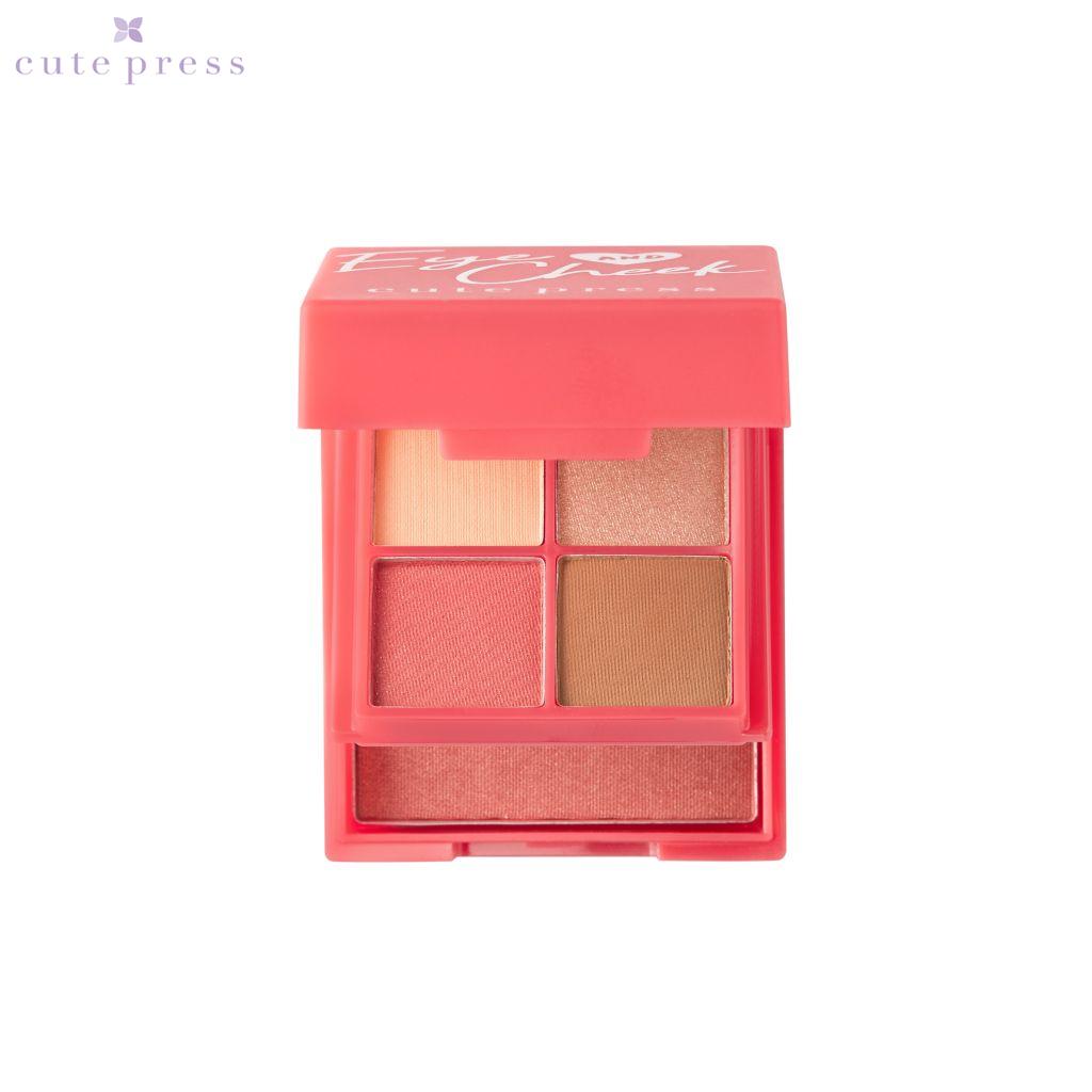 Cute Press Мини-палитра румян и теней Eye & Cheek Mini Palette - тайский косметический макияж