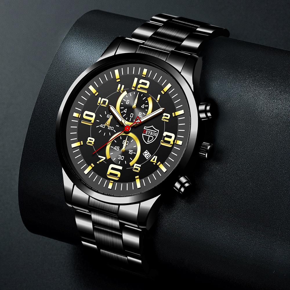 Модные мужские часы из нержавеющей стали, мужские часы с датой, повседневные спортивные часы, роскошные деловые мужские кварцевые наручные часы Relogio Masculino