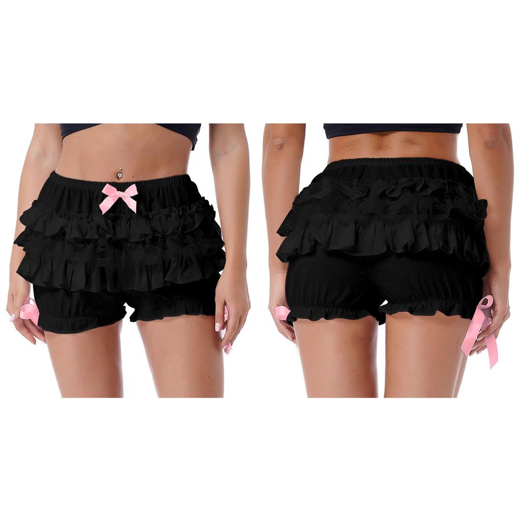 Женские трусики с бантом и декором для девочек, шорты с рюшами и тыквой, защитные трусики, трусики, женское нижнее белье