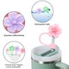 4/7Pcs Flower Silicone Straw Covers Dust-Proof Cap for 20-40 Oz Tumbler Food-Grade Reusable Straw Topper Dust-free Straw Accessory