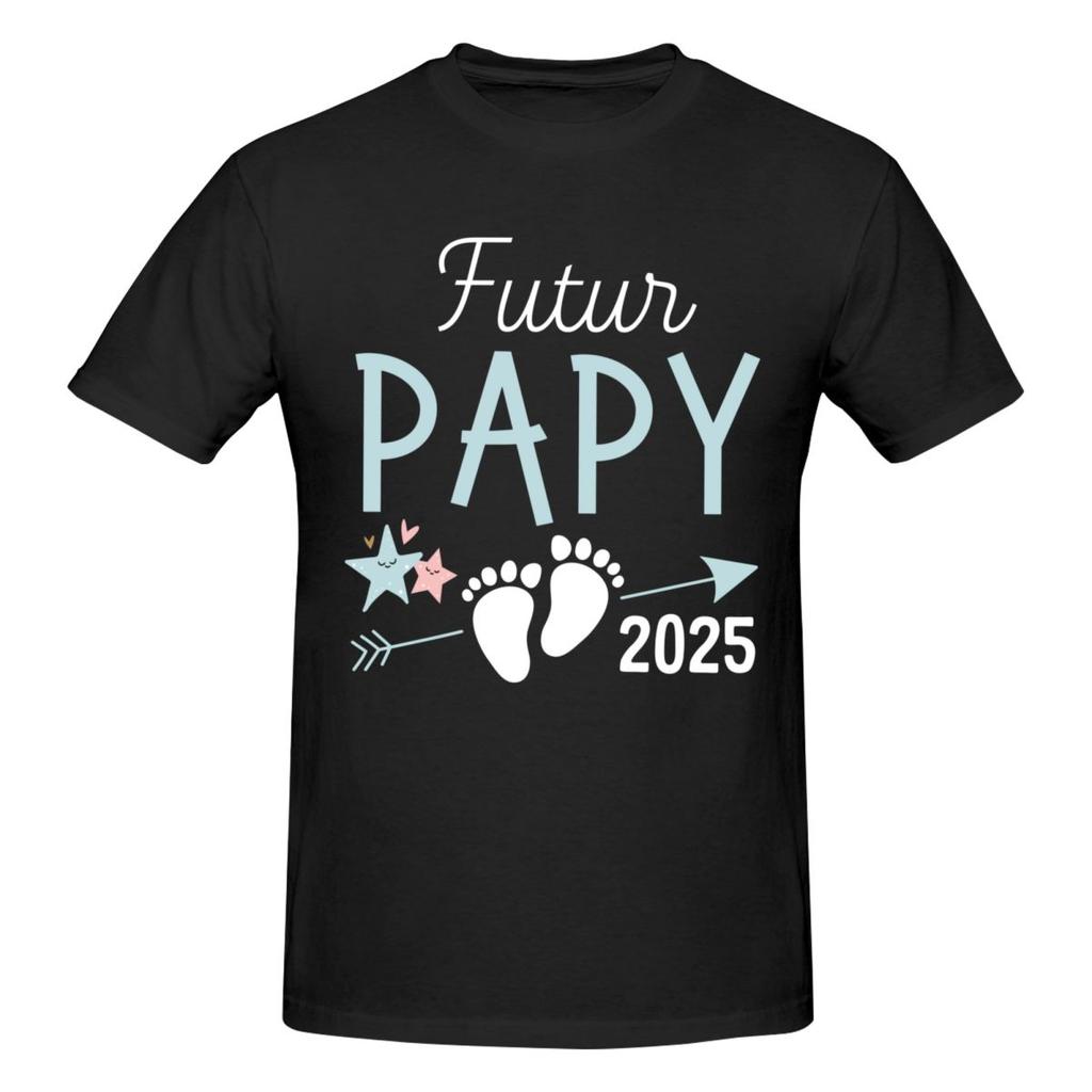 Unisex Future Papy 2025 2026 Funny Beer Lovers Fathers Day Grandpa Gift Retro T Shirt Vintage Cotton Sleeve Custom T Shirts