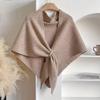 Women'S Oversized Korean-Inspired Triangle Scarf & Cape - Elegant Solid Color Winter Warmth, Soft Warmth for Office, Party