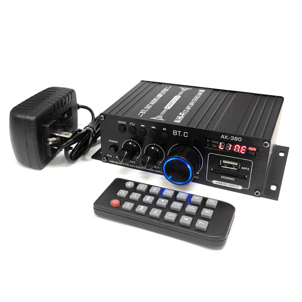 Compatible with Bluetooth Compact 2ch Audio Output 40W Card Playback Aluminum Control Multifunctional Power For Various Music Car Amplifier FMTLPAK380