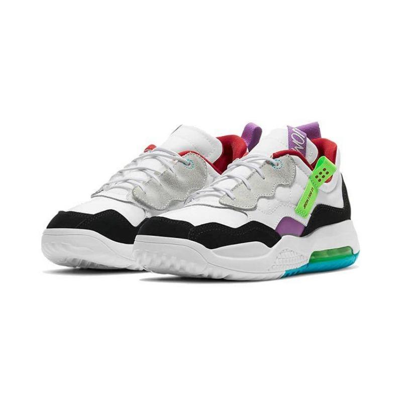Jordan MA2 Greatest Gift low-top kids running shoes white/green/purple CW6595-100
